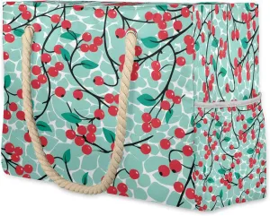 Large Beach Bags for Women and Men, Waterproof Tote with Zipper, Reusable Grocery Shopping Shoulder Bag
