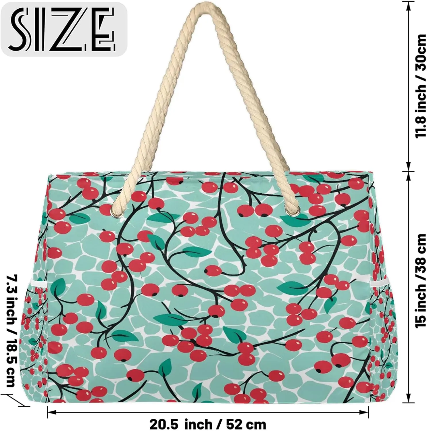 Large Beach Bags for Women and Men, Waterproof Tote with Zipper, Reusable Grocery Shopping Shoulder Bag