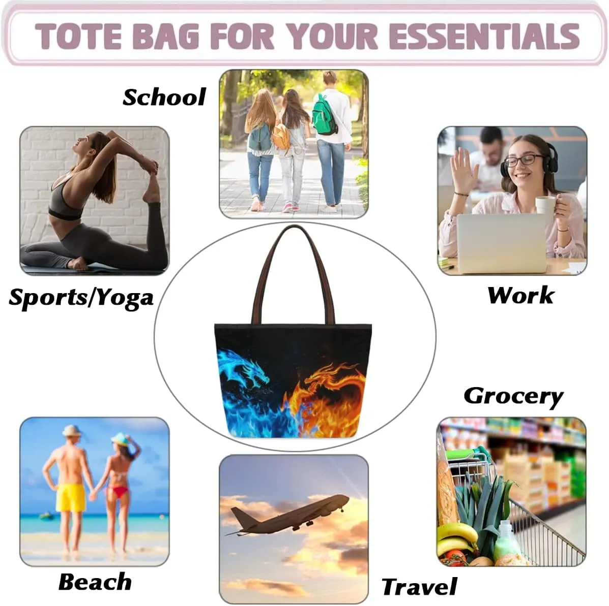 Large Beach Bag,Waterproof Sandproof Tote Bag with Pocket