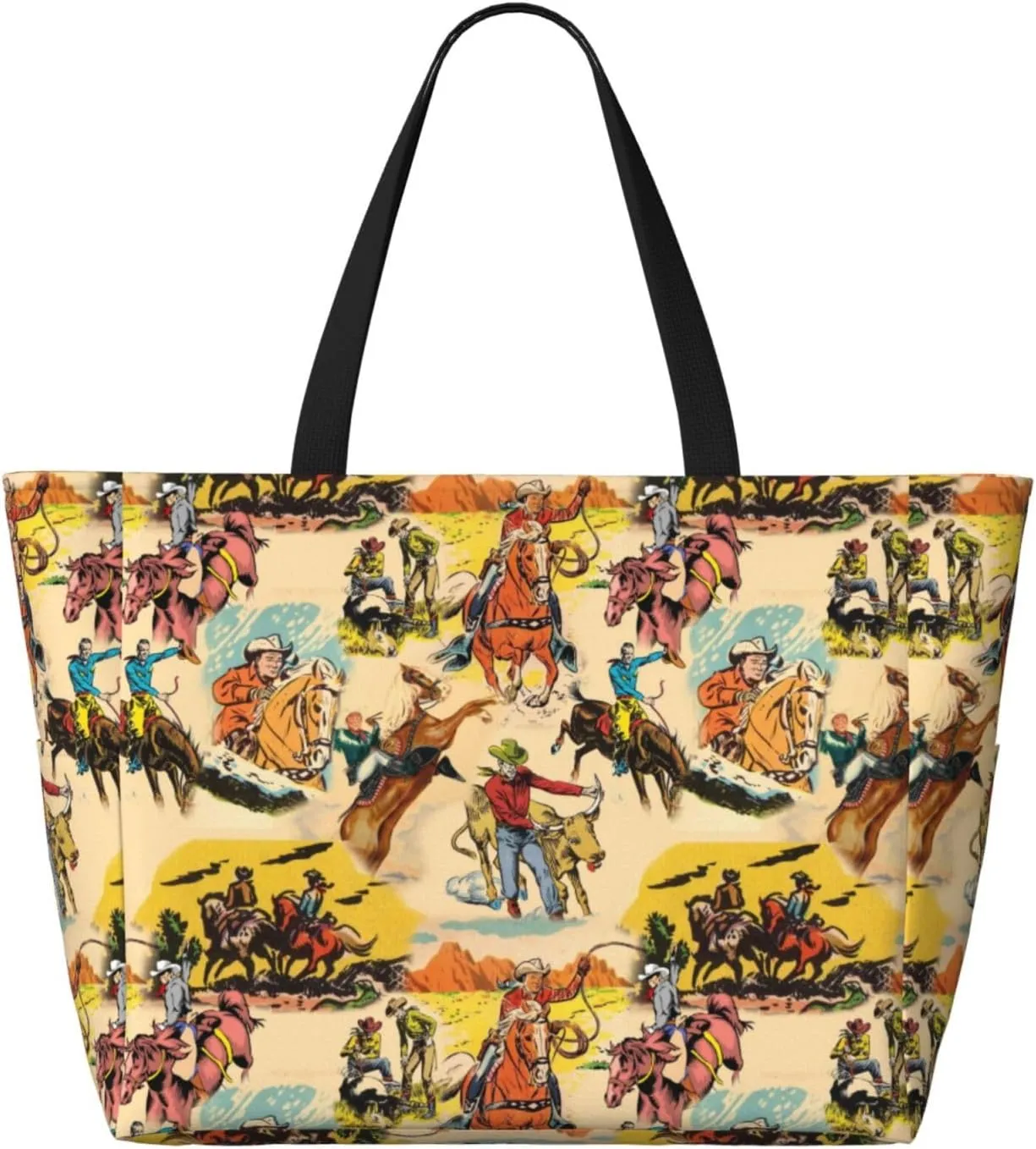 Large Beach Tote Bag Women Waterproof Sandproof Zipper Beach Bag with Side Pocket for Pool Gym