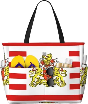 Large Capacity Beach Bag Women Print Tote Bag Waterproof Beach Bag Reusable Travel BagFlag of the Senate of Bremen