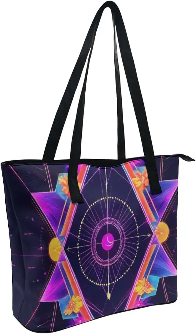 Large Capacity Tote Bag for Women, Women's Funny Lightweight Zipper Handbag for Shopping, Travel, Work
