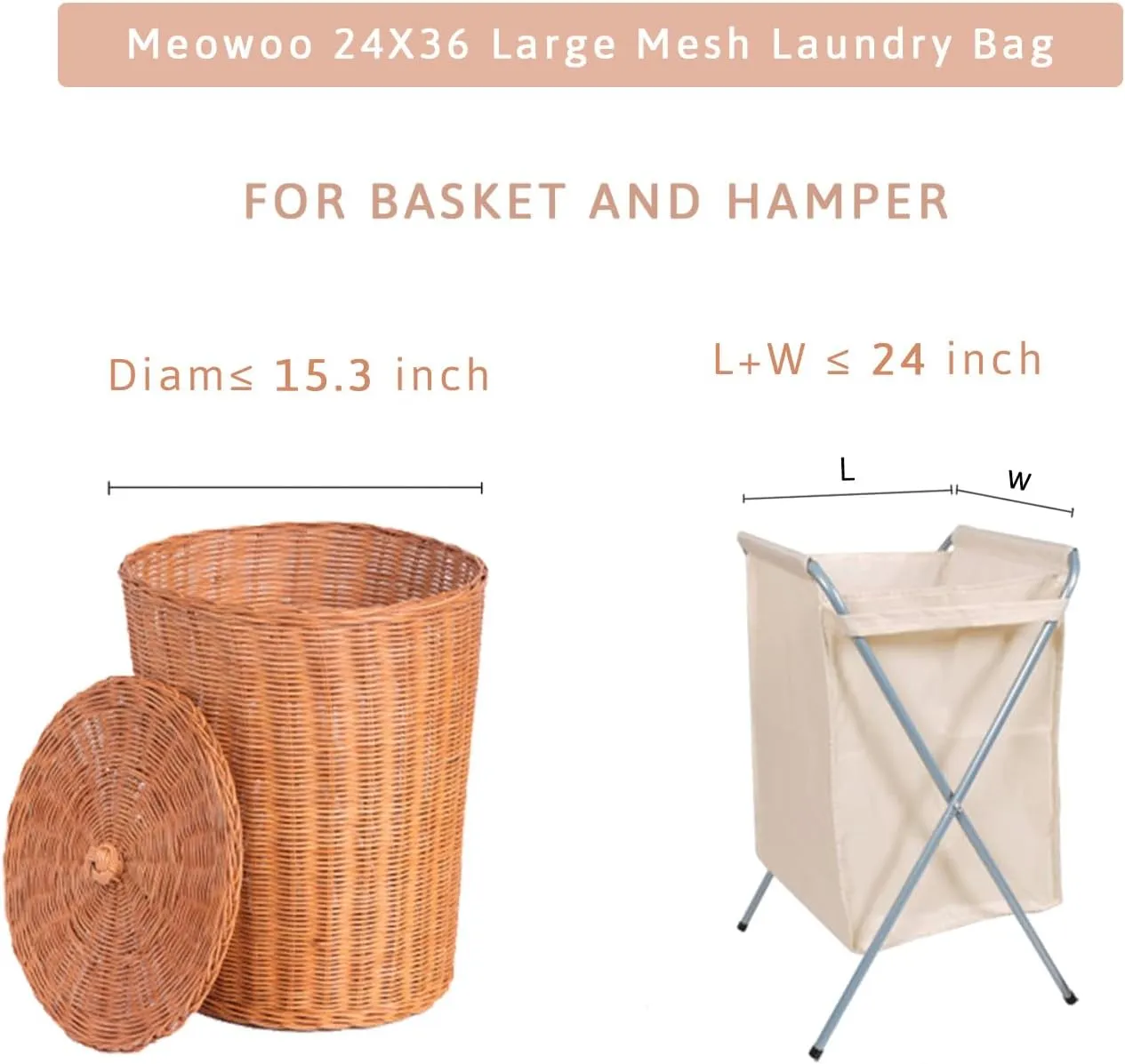 Large Mesh Laundry Bag, 24×36inch Heavy Duty Mesh Laundry Bags Drawstring Lockable, Laundry Hamper Liner, Machine Washable, for Travel,Storage, Sports Factories, Dorms, White 4pcs