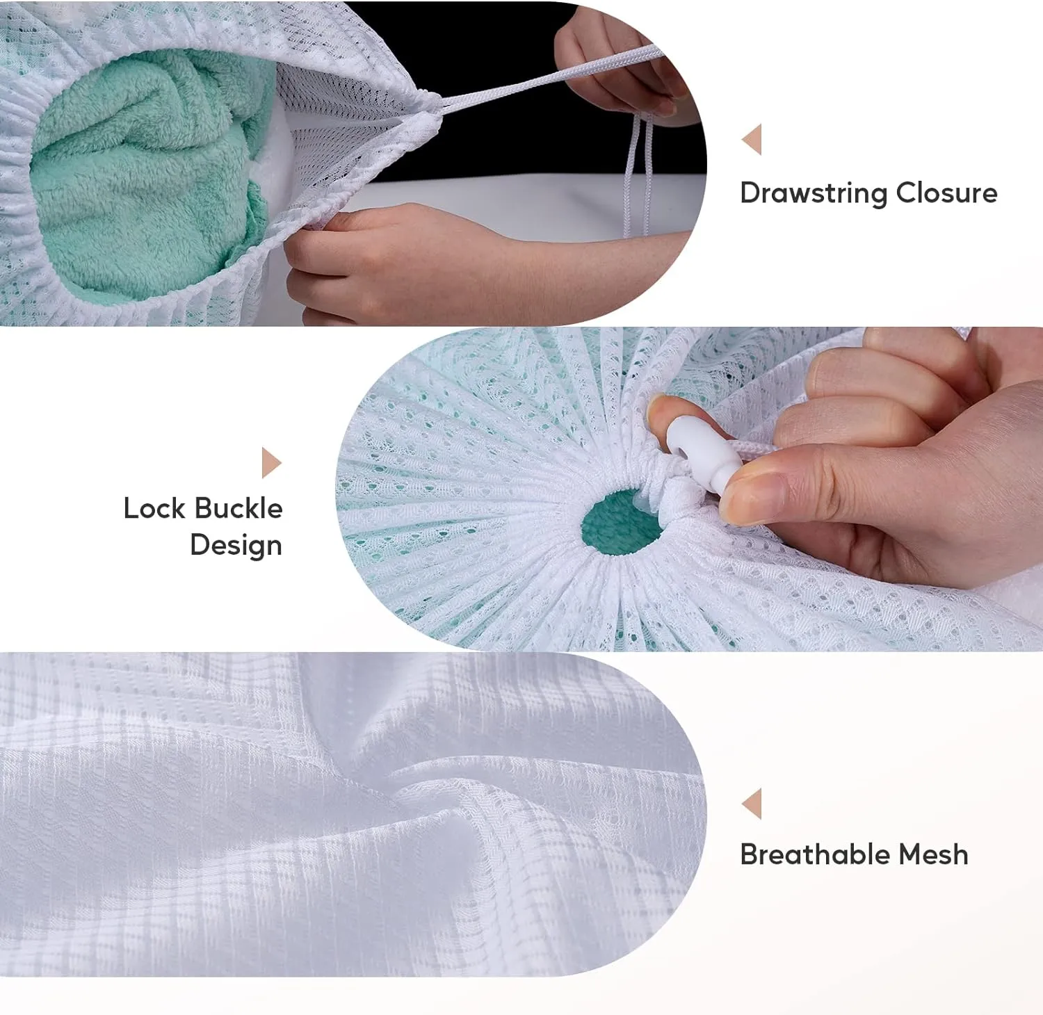Large Mesh Laundry Bag, 24×36inch Heavy Duty Mesh Laundry Bags Drawstring Lockable, Laundry Hamper Liner, Machine Washable, for Travel,Storage, Sports Factories, Dorms, White 4pcs