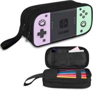 Large Pencil Case for Boys - Boys Pencil Pouch with Zipper Compartments - Big Capacity Pen Box Gamer Pen Bag Organizer for Kids Teens School