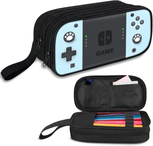 Large Pencil Case for Boys - Boys Pencil Pouch with Zipper Compartments - Big Capacity Pen Box Gamer Pen Bag Organizer for Kids Teens School