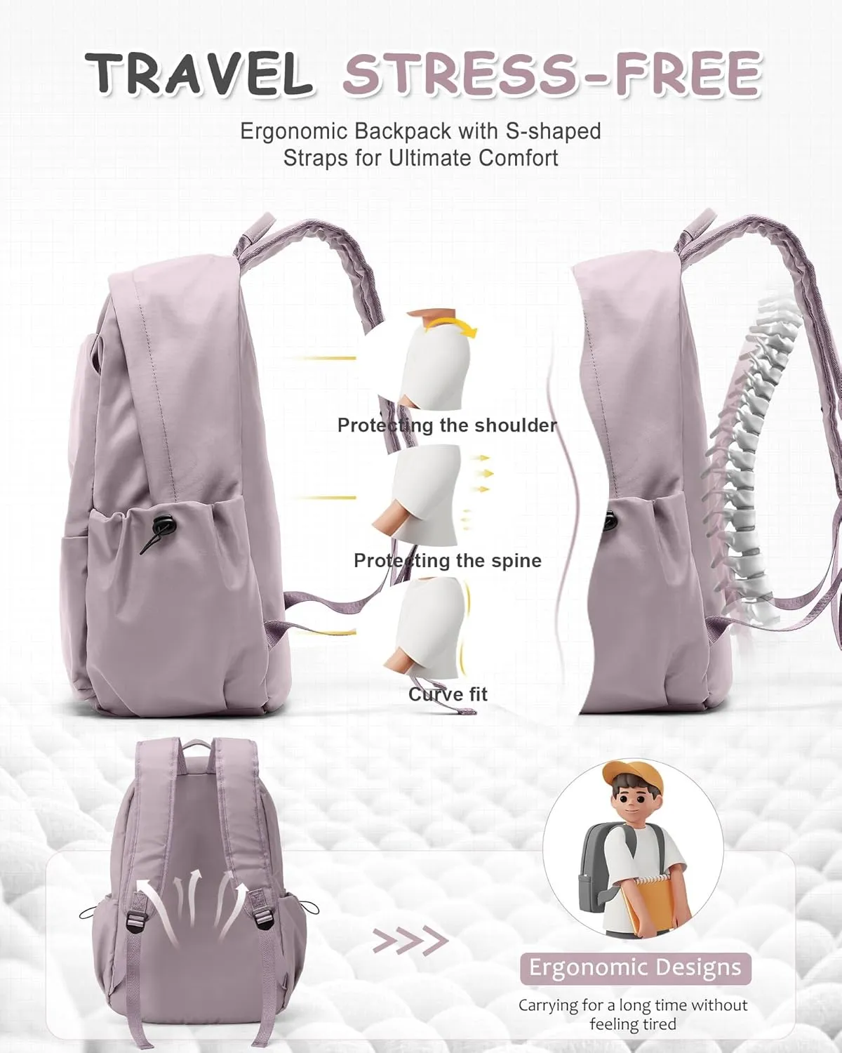 Large Purple School Backpack for Kids Middle School Backpack for Girls Teens High School Bookbag with Tablet Sleeve Large Compartment Mochilas para Niñas Adolescentes Back to School Gifts