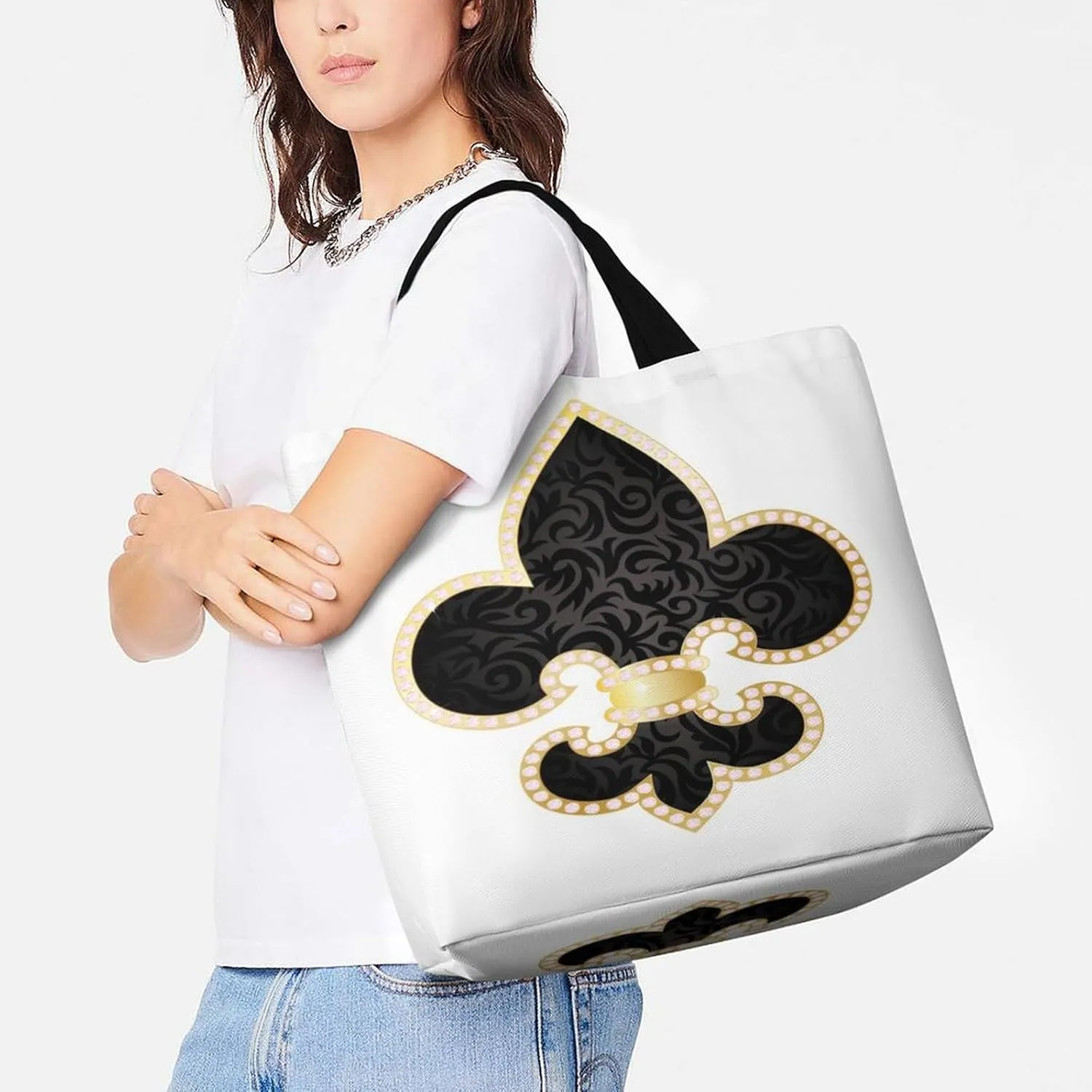 Large Tote Top Handle Bag, Shopping Handbag Big Polyester Shoulder Hand Bags