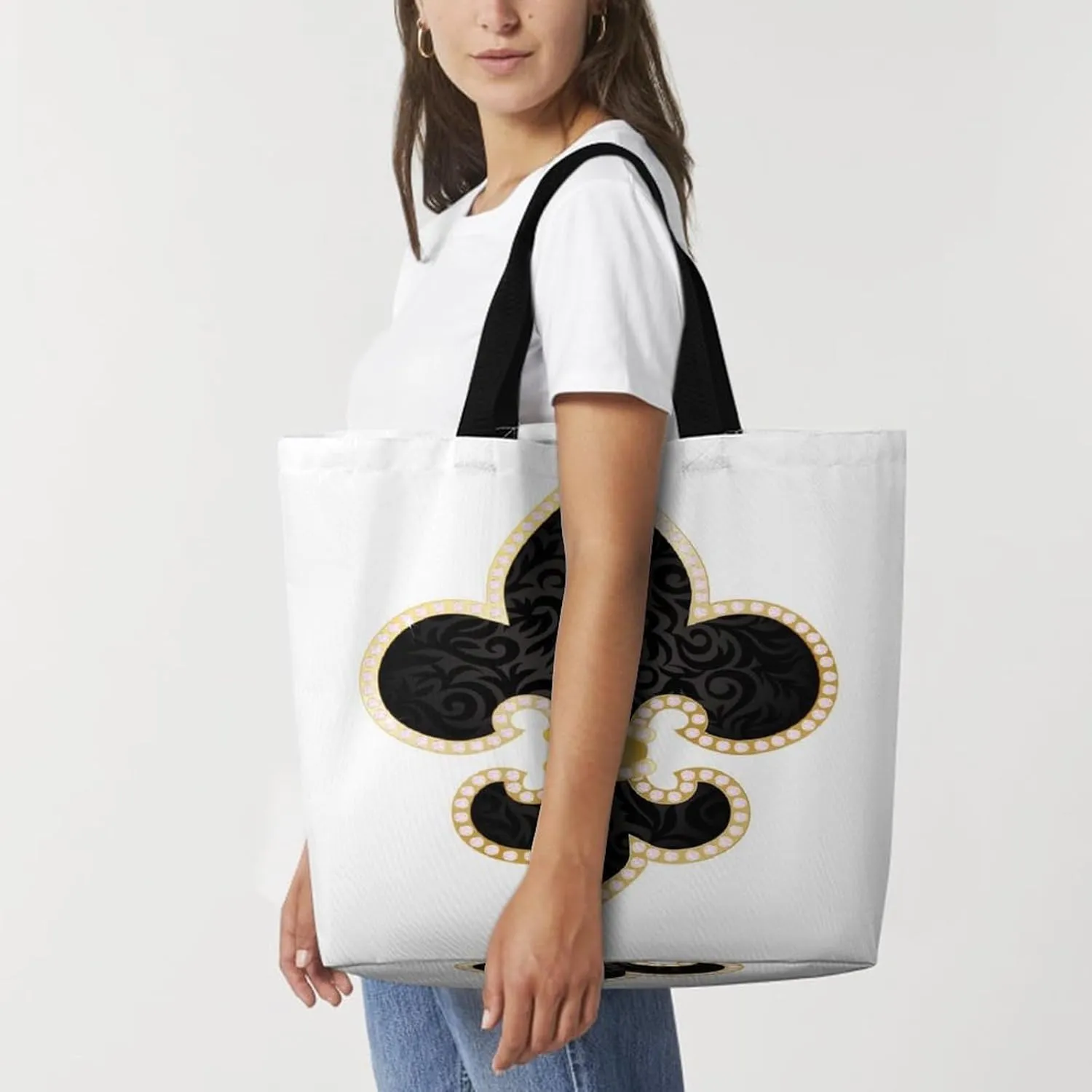 Large Tote Top Handle Bag, Shopping Handbag Big Polyester Shoulder Hand Bags