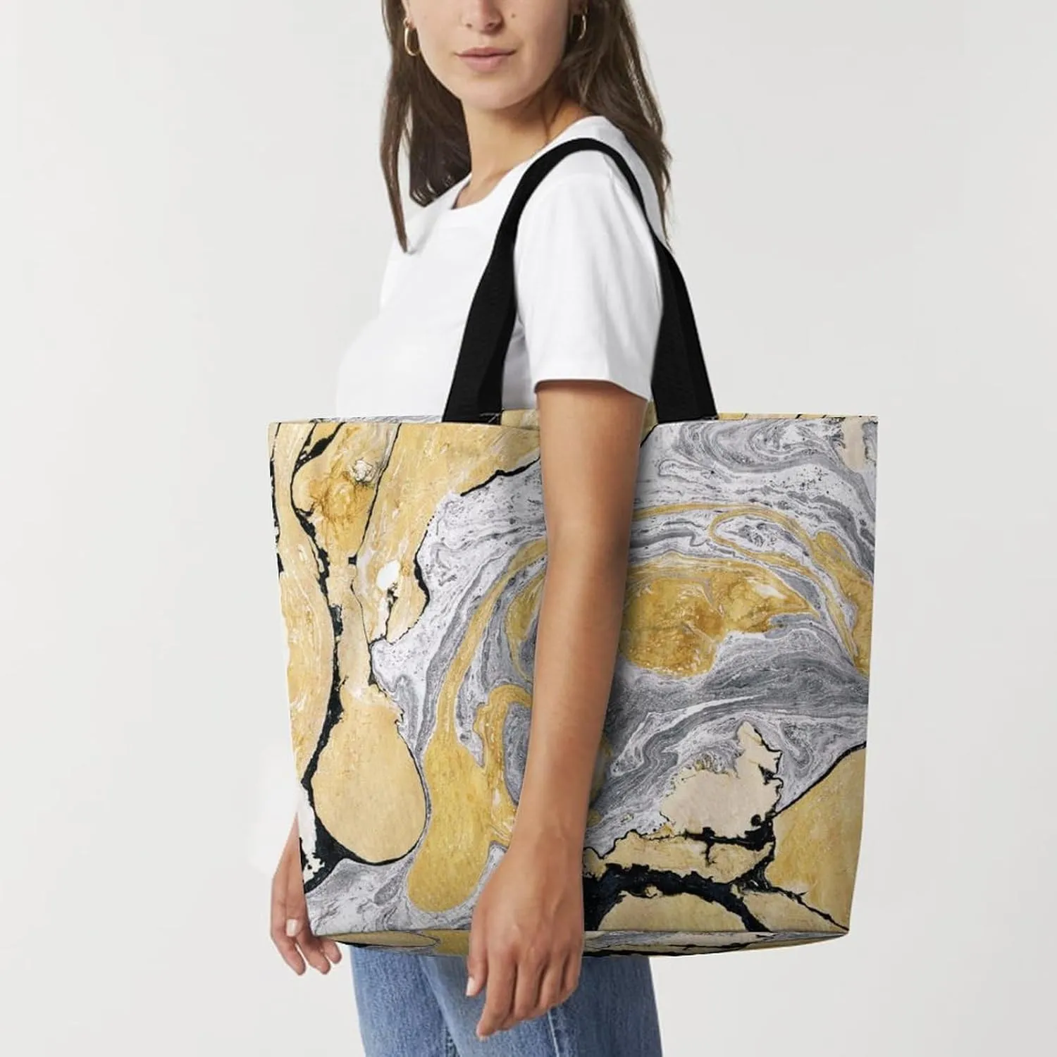 Large Tote Top Handle Bag, Shopping Handbag Big Polyester Shoulder Hand Bags