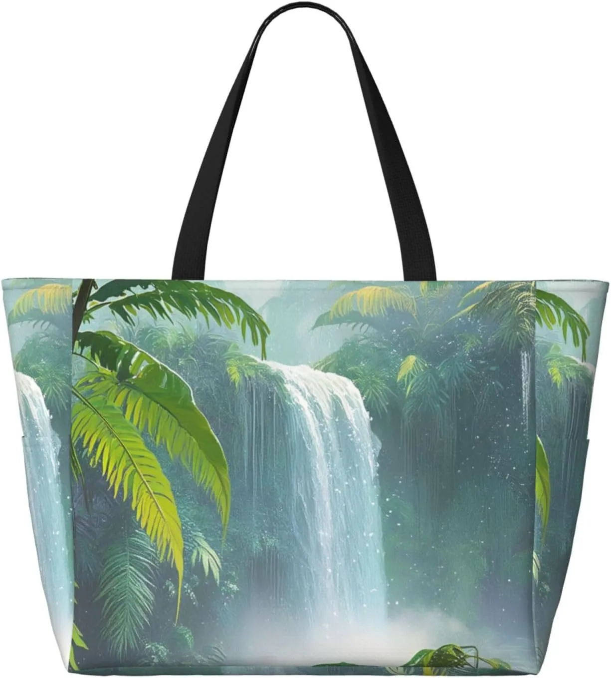Large Waterproof Beach Bag for Women Sandproof Tote Bag Pool Bag with Zipper for Travel Vacation Gym