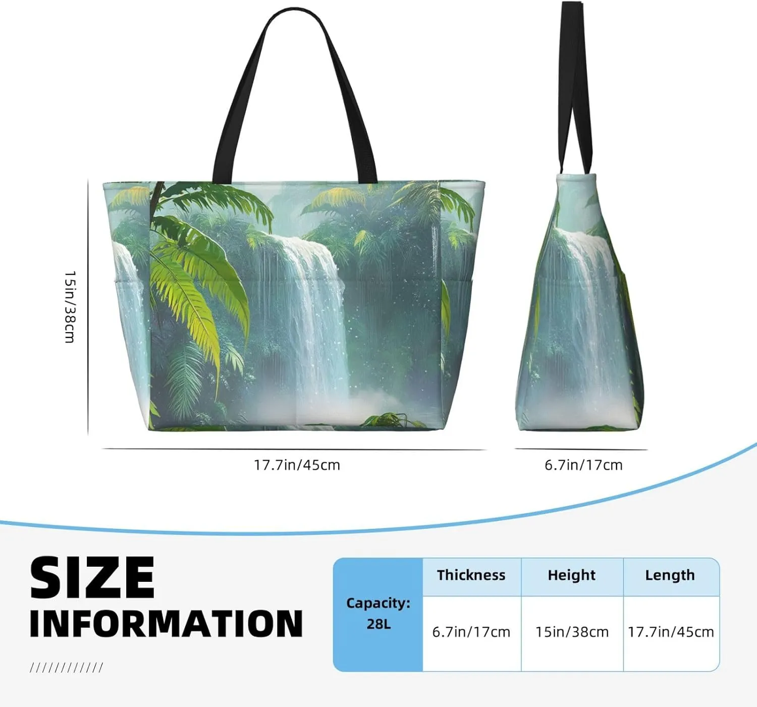 Large Waterproof Beach Bag for Women Sandproof Tote Bag Pool Bag with Zipper for Travel Vacation Gym