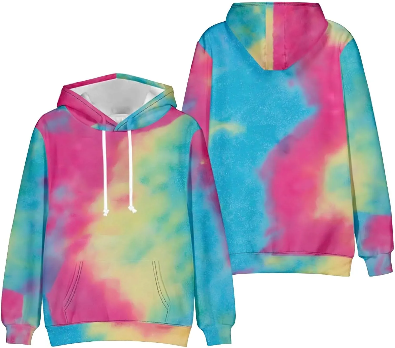 LCMTWX Mens Hoodies Pullover Solid Color Casual Sweater Hooded Sweater Jacket Heavyweight Fleece Hoodie Y2K Pullover Hoodie