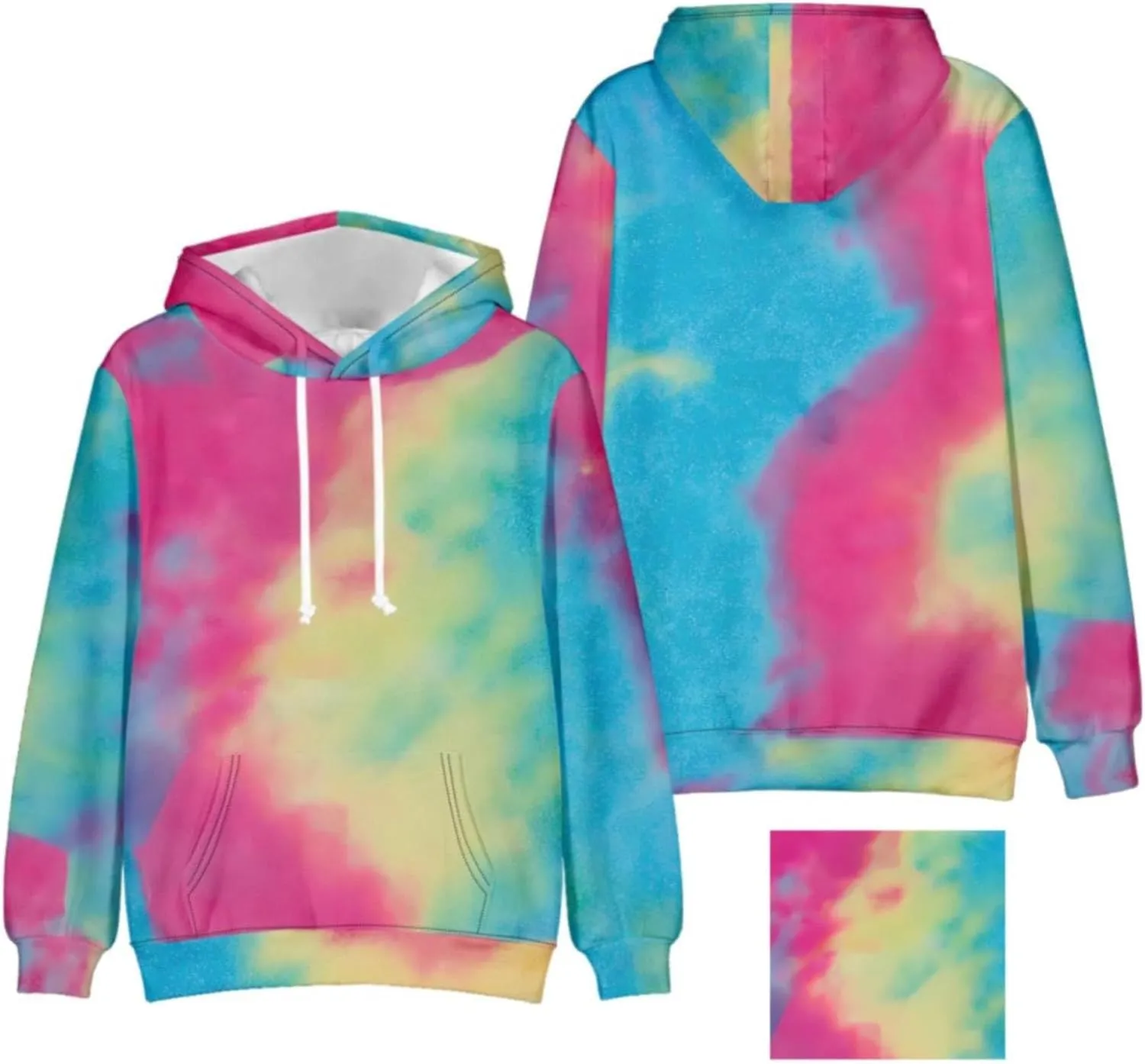 LCMTWX Mens Hoodies Pullover Solid Color Casual Sweater Hooded Sweater Jacket Heavyweight Fleece Hoodie Y2K Pullover Hoodie