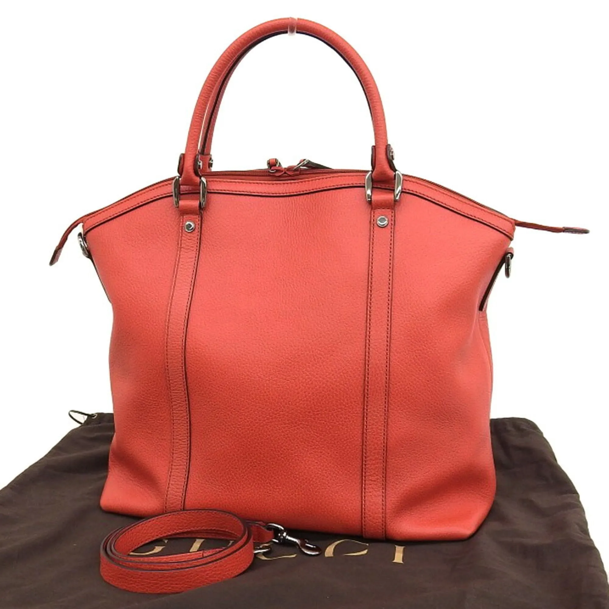 leather Automated Big savings event 339551 2WAY bag Gucci red