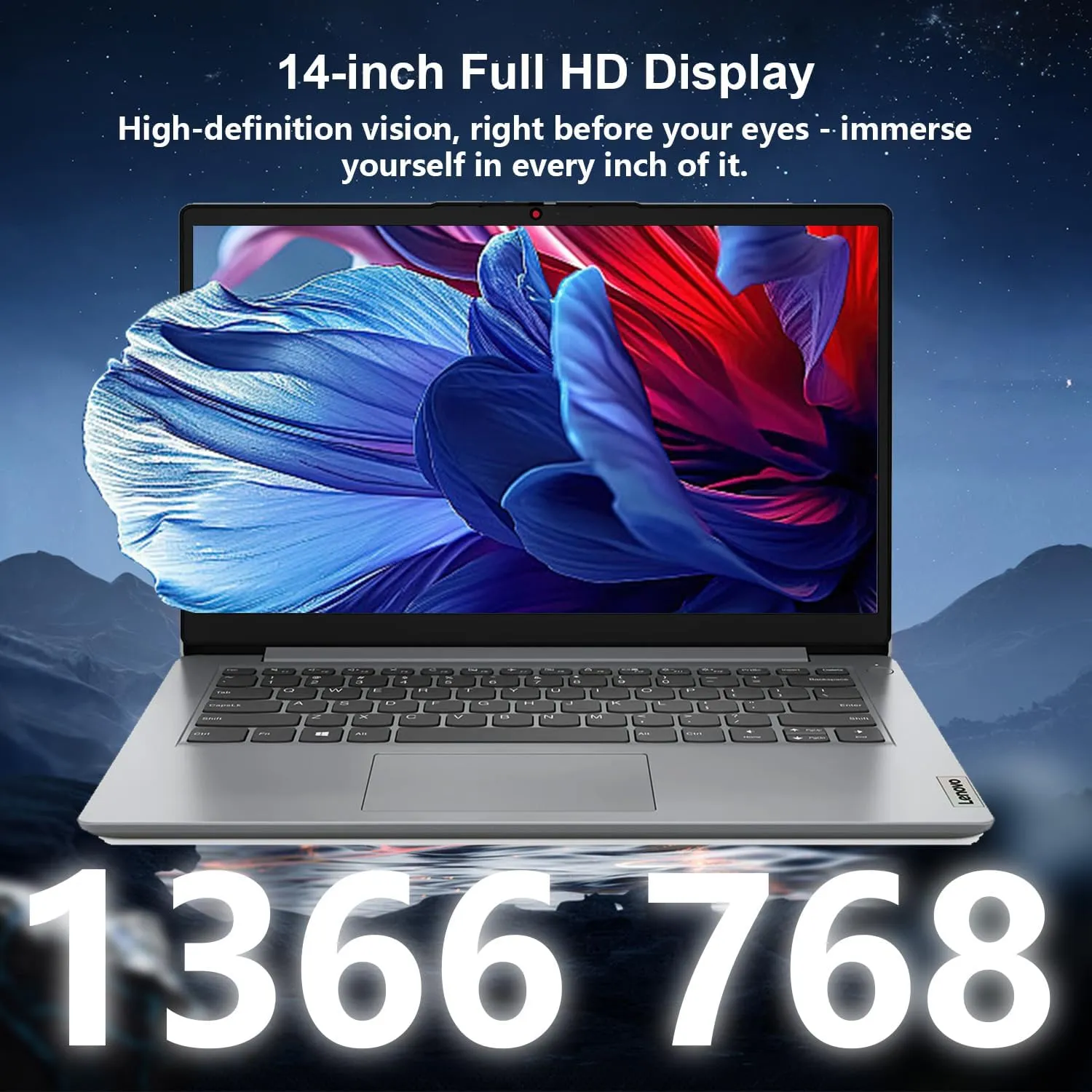 Lenovo IdeaPad 1 Everyday Laptop, 14" HD Display, 8GB RAM, 384GB Storage(128GB eMMC   256GB PCIe), 1 Yr Office 365 Included, Intel Core Processor, Win 11 Home, Bundle with Thunderobot Wireless Mouse