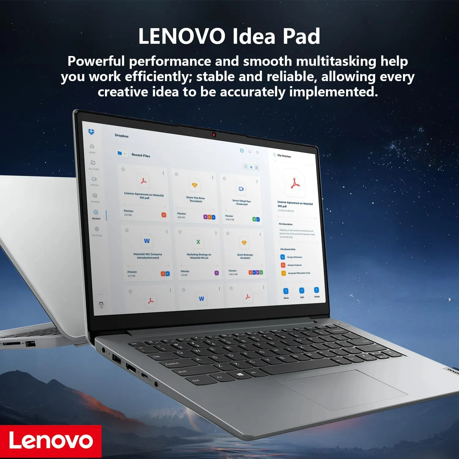 Lenovo IdeaPad 1 Everyday Laptop, 14" HD Display, 8GB RAM, 384GB Storage(128GB eMMC   256GB PCIe), 1 Yr Office 365 Included, Intel Core Processor, Win 11 Home, Bundle with Thunderobot Wireless Mouse