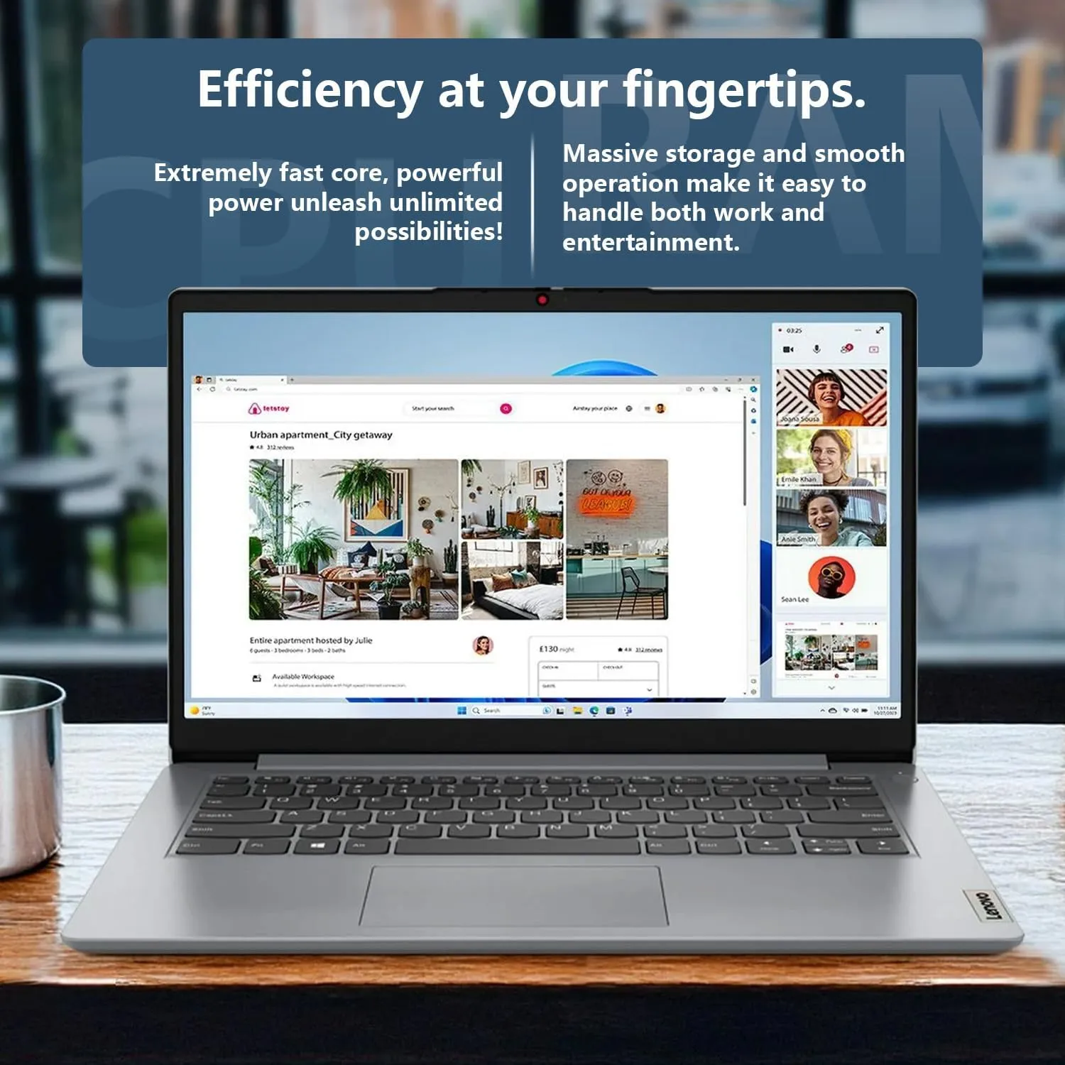 Lenovo IdeaPad 1 Everyday Laptop, 14" HD Display, 8GB RAM, 384GB Storage(128GB eMMC   256GB PCIe), 1 Yr Office 365 Included, Intel Core Processor, Win 11 Home, Bundle with Thunderobot Wireless Mouse