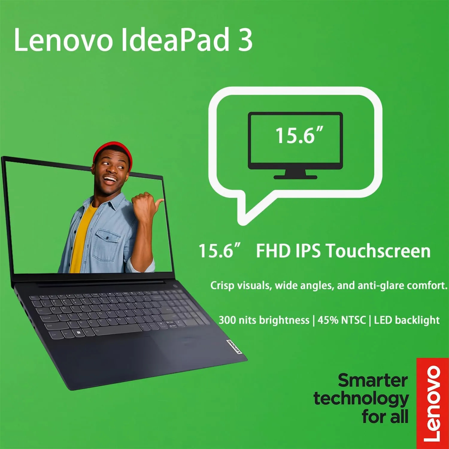 Lenovo IdeaPad 3 Business Laptop with Backlit Keyboard & Touchscreen, Intel Core i5-1235U 10-core Processor, 15.6" FHD, 40GB RAM, 1TB SSD, Fingerprint Reader, Windows 11 Pro, WOWPC Recovery USB