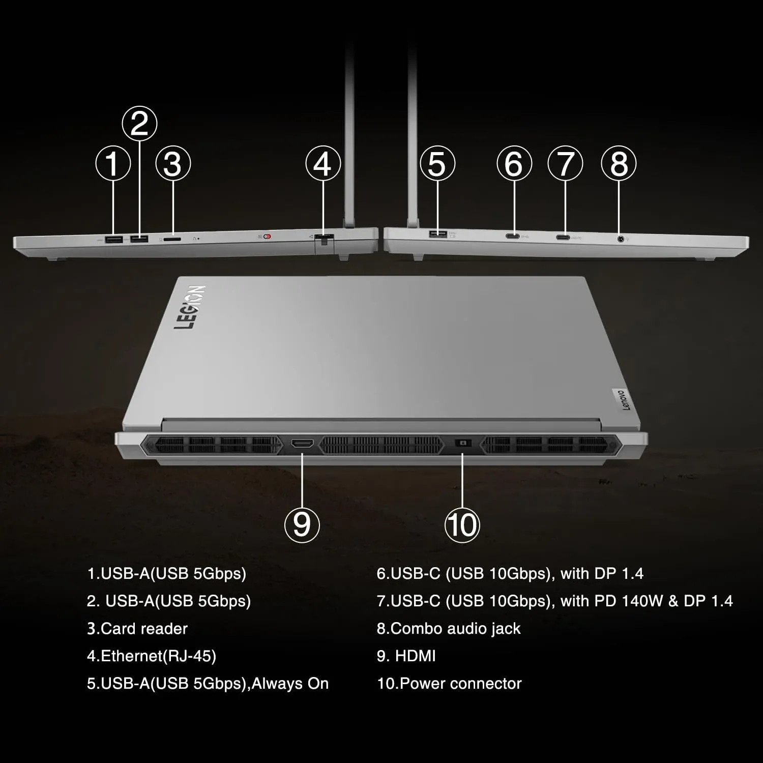Lenovo Legion 16" QHD  i9 RTX 4070 Gaming Laptop, 16" QHD  (2560 x 1600) 165 Hz, Intel i9-14900HX, NVIDIA GeForce RTX 4070, 64GB RAM, 4TB SSD, RGB Backlit Keyboard, Windows 11 Home, Grey