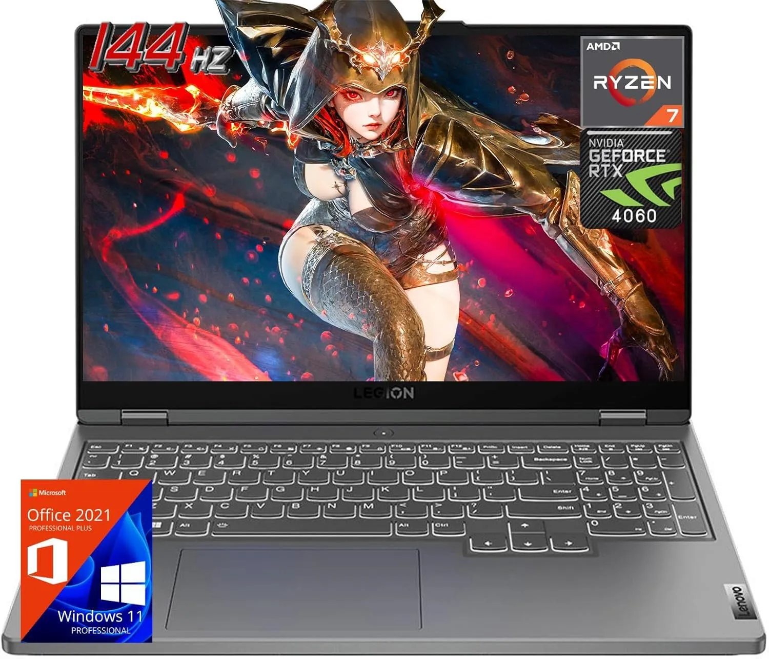 Lenovo Legion Slim 5 Gaming Laptop Windows 11 Pro, 15.6" 144Hz FHD, AMD Ryzen 7 7840HS (Beat Intel i7 13700H), 64 GB LPDDR5 RAM, 2 TB SSD, GeForce RTX 4060, Backlit KB, MS Office Lifetime License