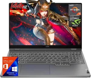 Lenovo Legion Slim 5 Gaming Laptop Windows 11 Pro, 15.6" 144Hz FHD, AMD Ryzen 7 7840HS (Beat Intel i7 13700H), 64 GB LPDDR5 RAM, 2 TB SSD, GeForce RTX 4060, Backlit KB, MS Office Lifetime License