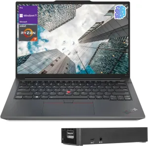Lenovo ThinkPad E14 Professional Laptop, 14" FHD   1920 * 1200, AMD Ryzen 7 7730U, 24GB RAM, 2TB SSD, FP Reader, Webcam, Backlit KB, Wi-Fi 6, W11P, Bundle with Targus USB-C 100W Docking Station