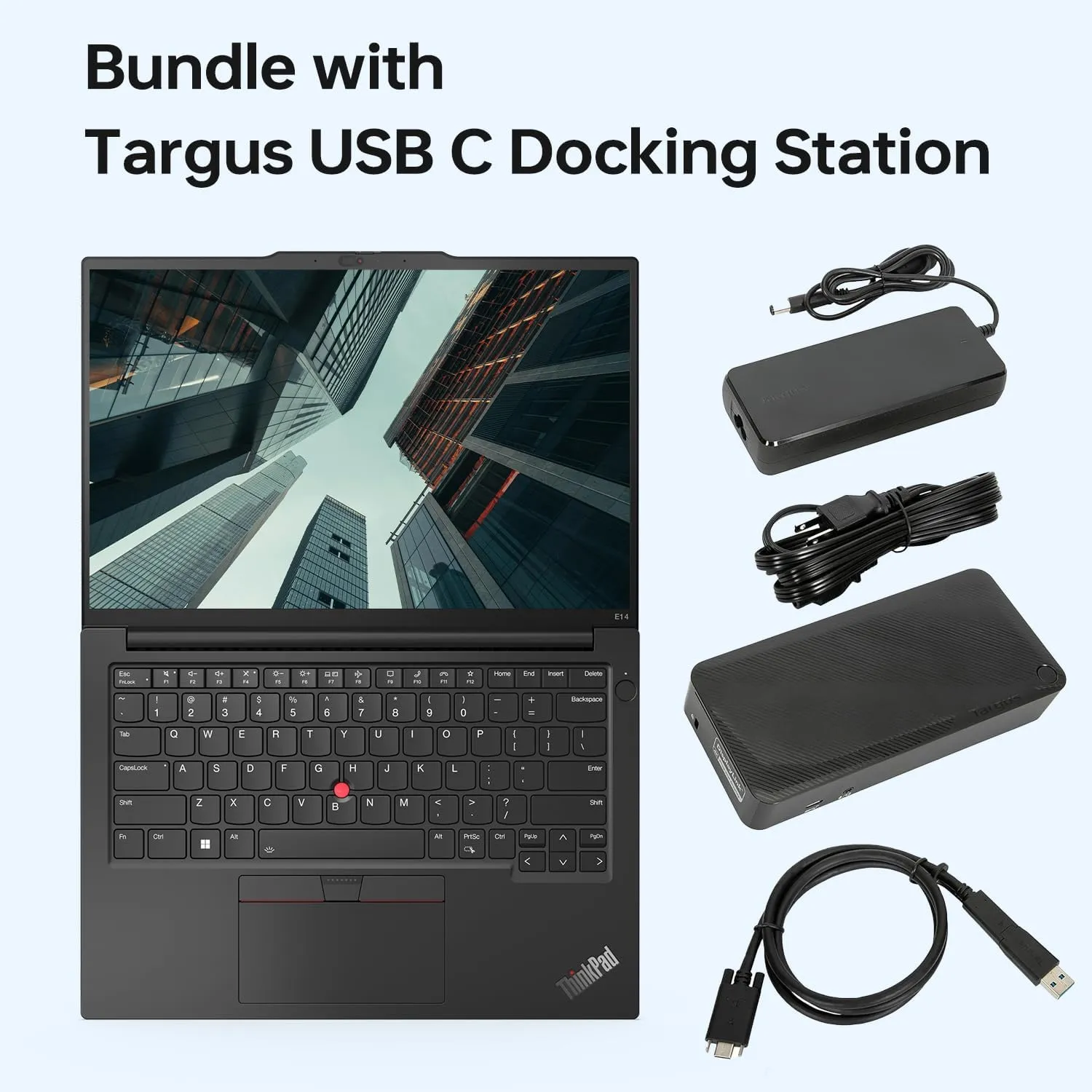 Lenovo ThinkPad E14 Professional Laptop, 14" FHD   1920 * 1200, AMD Ryzen 7 7730U, 24GB RAM, 2TB SSD, FP Reader, Webcam, Backlit KB, Wi-Fi 6, W11P, Bundle with Targus USB-C 100W Docking Station
