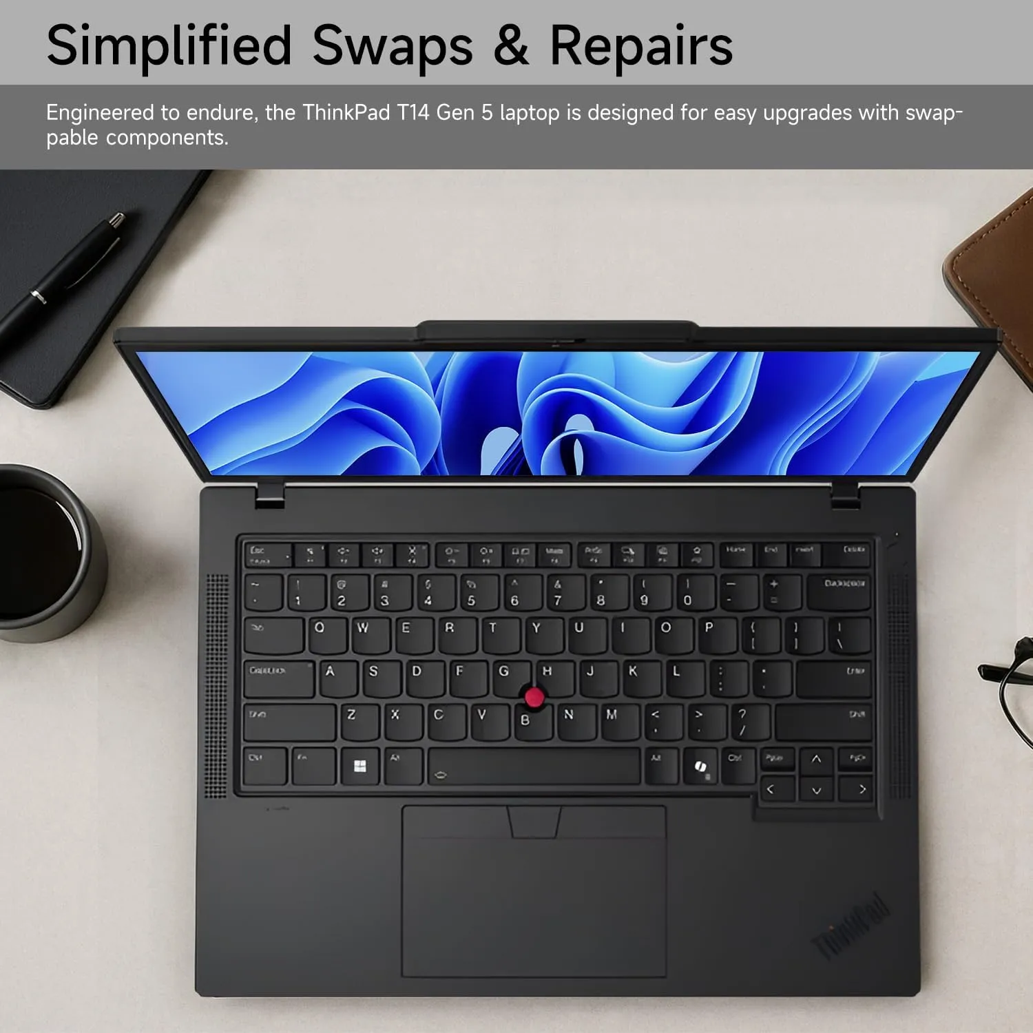 Lenovo ThinkPad T14 AI-Enhanced Business Laptop | 14" FHD  | Intel Core Ultra 5 125U | 16GB RAM | 1TB SSD | Wi-Fi 6E | Fingerprint | Backlit | W11P | Bundle with Targus USB-C 100W Docking Station