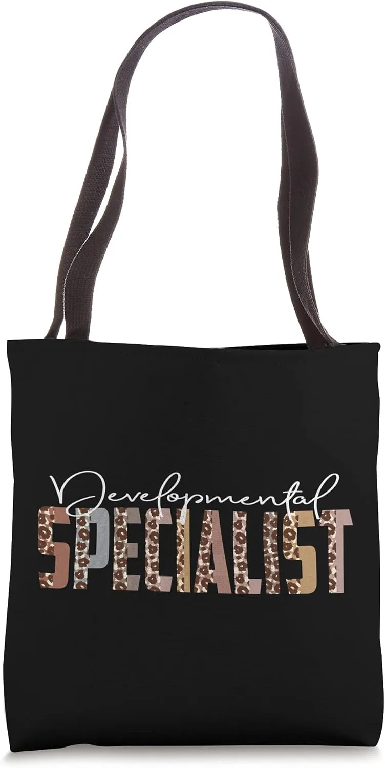 Leopard Developmental Specialist Job Title School Worker Tote Bag