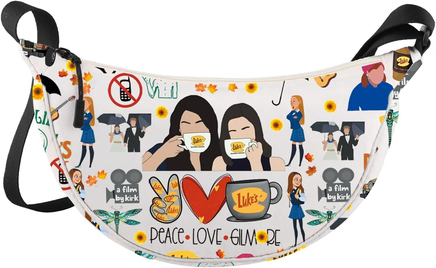 LEVLO Gilmore Luke's Crossbody Bag Luke's Fans Gift Peace Love Luke's Shoulder Bag Lorelai & Rory Merch