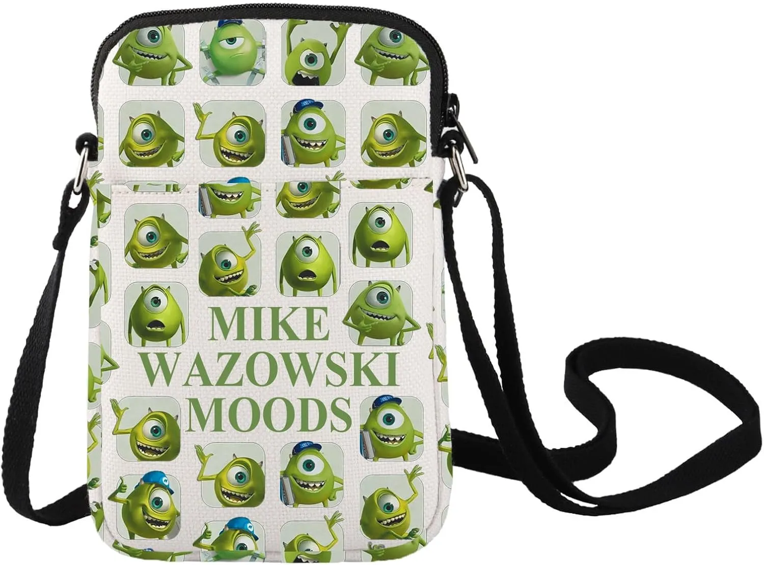LEVLO Mike Wazowski Crossbody Bag Monsters Mike Fans Gift Monsters Mike Moods Shoulder Bag Mike Wazowski Merch