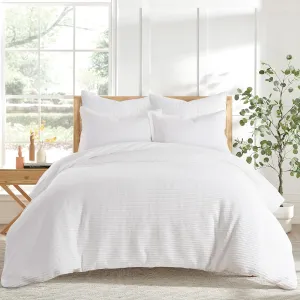 Levtex Home - Cloud Waffle Bright White Comforter Set - King Comforter (106 x 94in.)   Two King Pillow Cases (36 x 20in.) - Waffle Weave - Bright White - Cotton