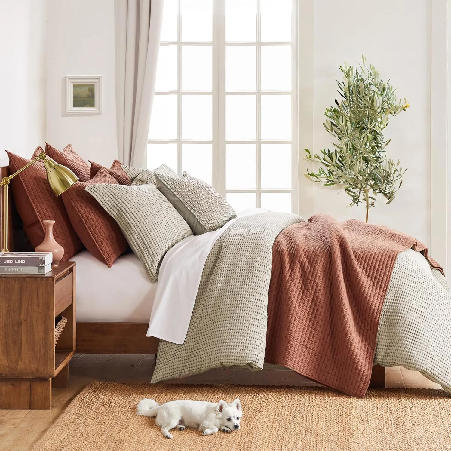Levtex Home - Cloud Waffle Taupe Comforter Set - King Comforter   Two King Pillow Cases - Waffle Weave - Taupe - Comforter (106 x 94in.) and Pillow Case (36 x 20in.) - Cotton