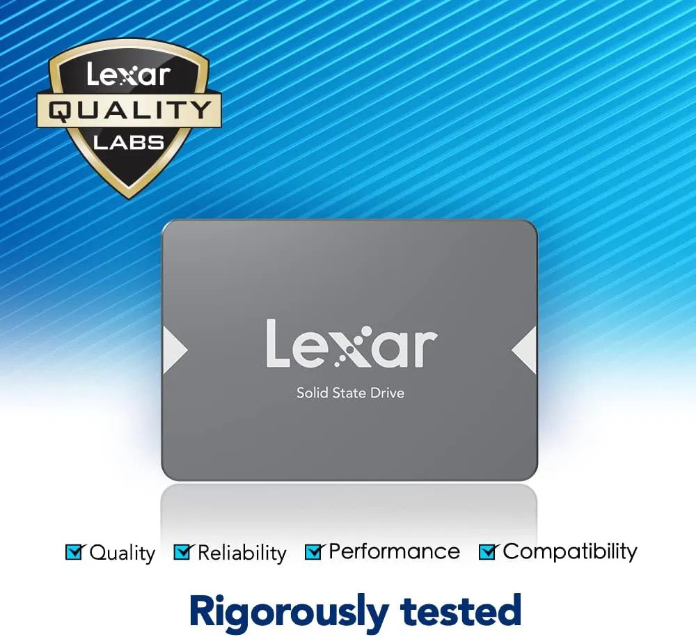 Lexar 1TB NS100 SSD 2.5 Inch SATA III Internal Solid State Drive, Up to 550MB/s Read, Gray (LNS100-1TRBNA)