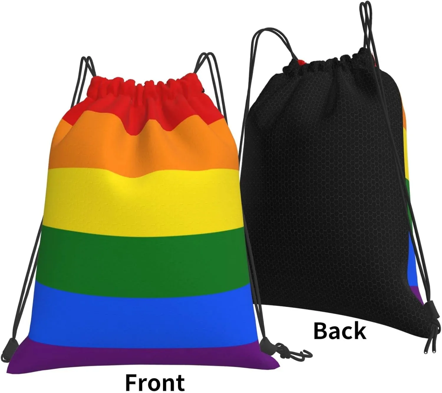 Lgbt Flag Gay Pride Rainbow Unisex Drawstring Backpack Bag Sport Gym Dance Travel Sackpack One Size