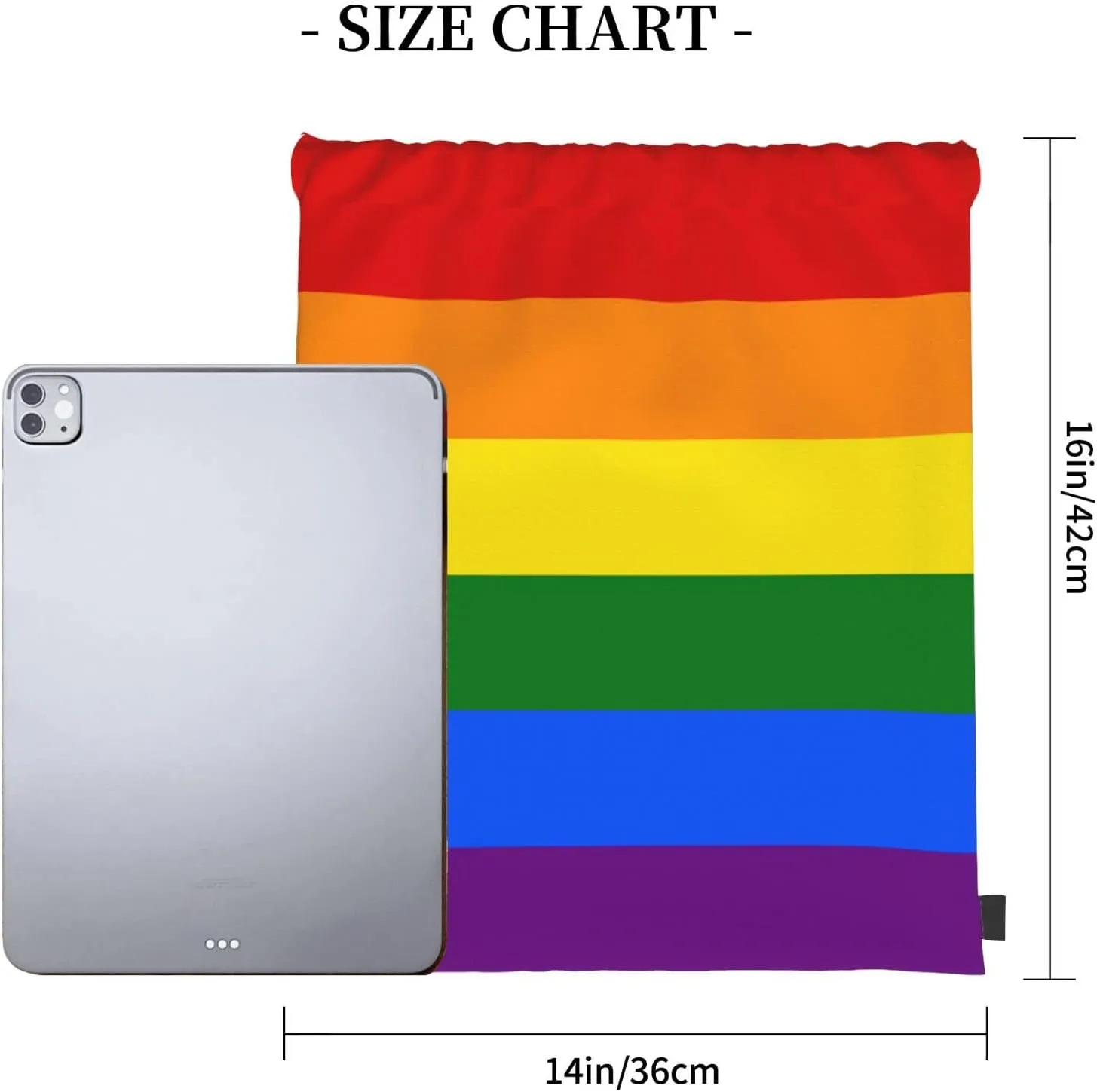 Lgbt Flag Gay Pride Rainbow Unisex Drawstring Backpack Bag Sport Gym Dance Travel Sackpack One Size