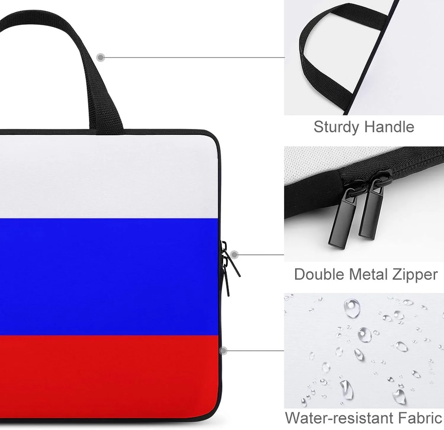 Liechtenstein Flag Laptop Sleeve Case 15-15.6 Inch, Durable Neoprene Bag for Computer