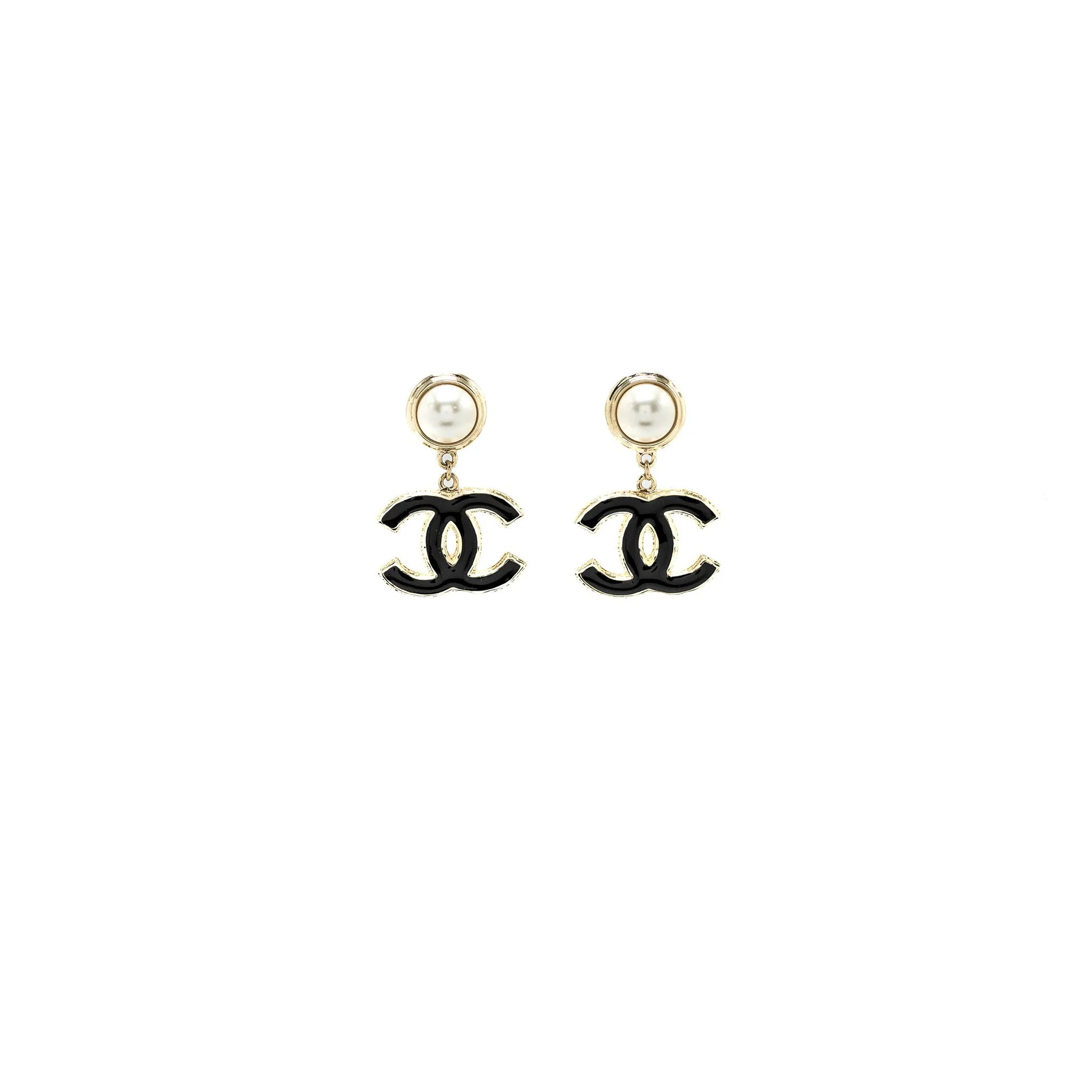 Lightweight Drop L Pearl Local delivery Chanel Model Logo Big CC Earrings
