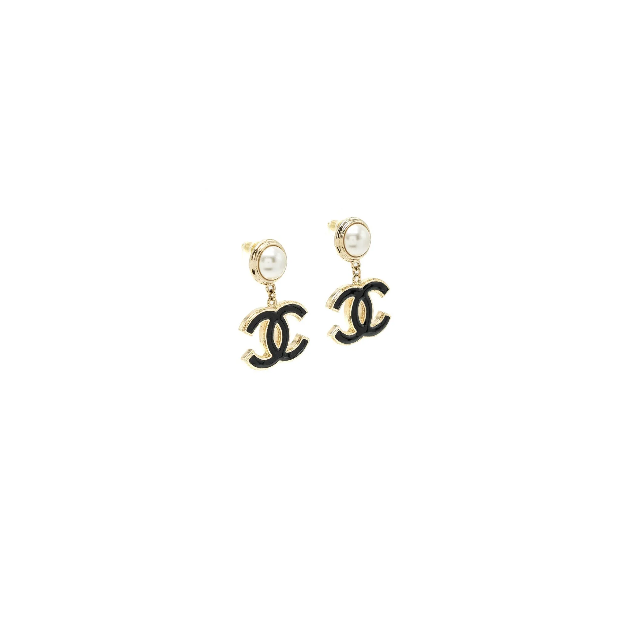 Lightweight Drop L Pearl Local delivery Chanel Model Logo Big CC Earrings