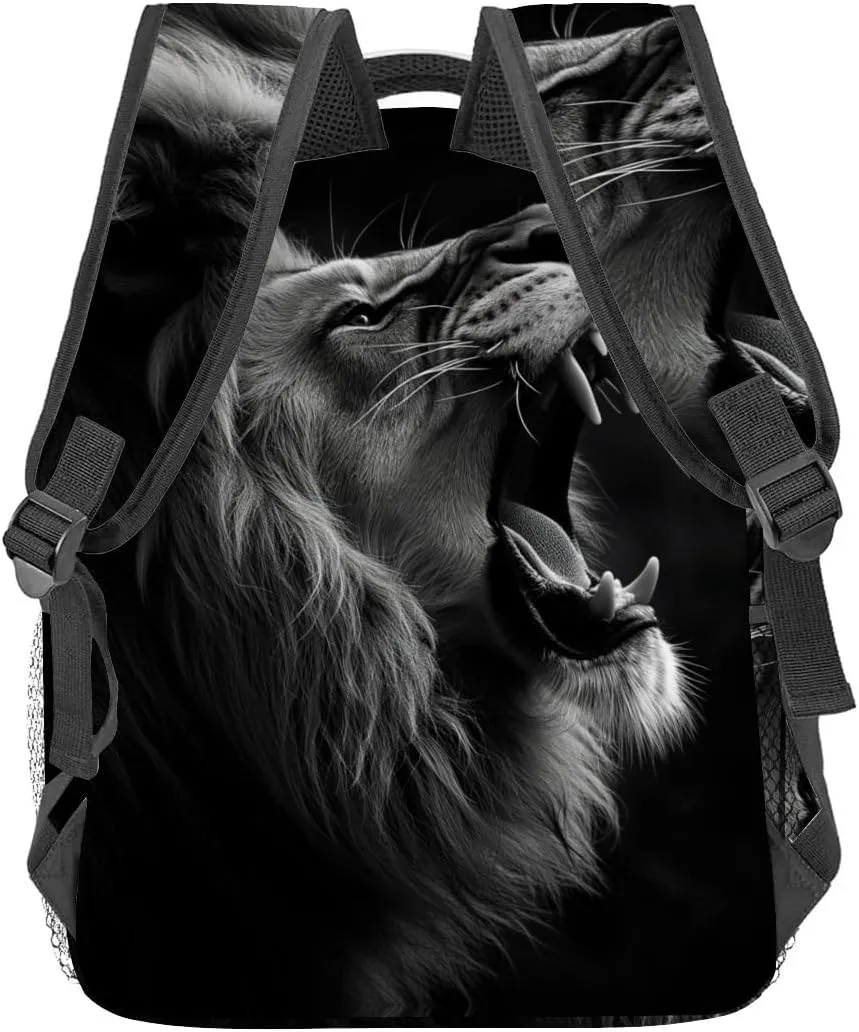 Lion Backpack Travel Backpacks Laptop Rucksack,School Bookbag for Women Kids Boys Girls,Animal Back Pack Accessories Bags,Ideal Gifts for Work, Outdoor Adventures