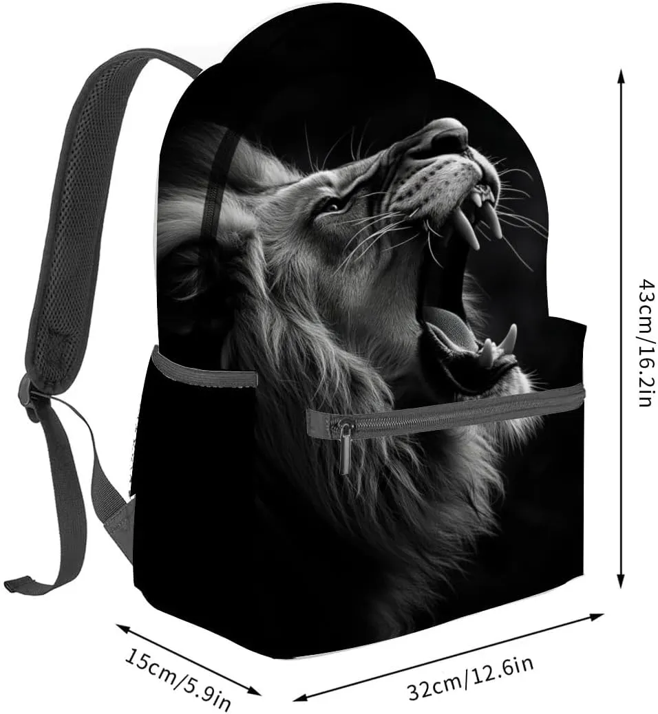 Lion Backpack Travel Backpacks Laptop Rucksack,School Bookbag for Women Kids Boys Girls,Animal Back Pack Accessories Bags,Ideal Gifts for Work, Outdoor Adventures