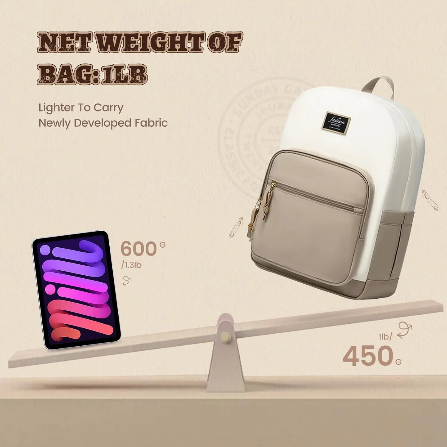 LOVEVOOK Classical School Backpack, Lightweight College Laptop Backpack, Water resistant Basic Bookbag Casual Daypack