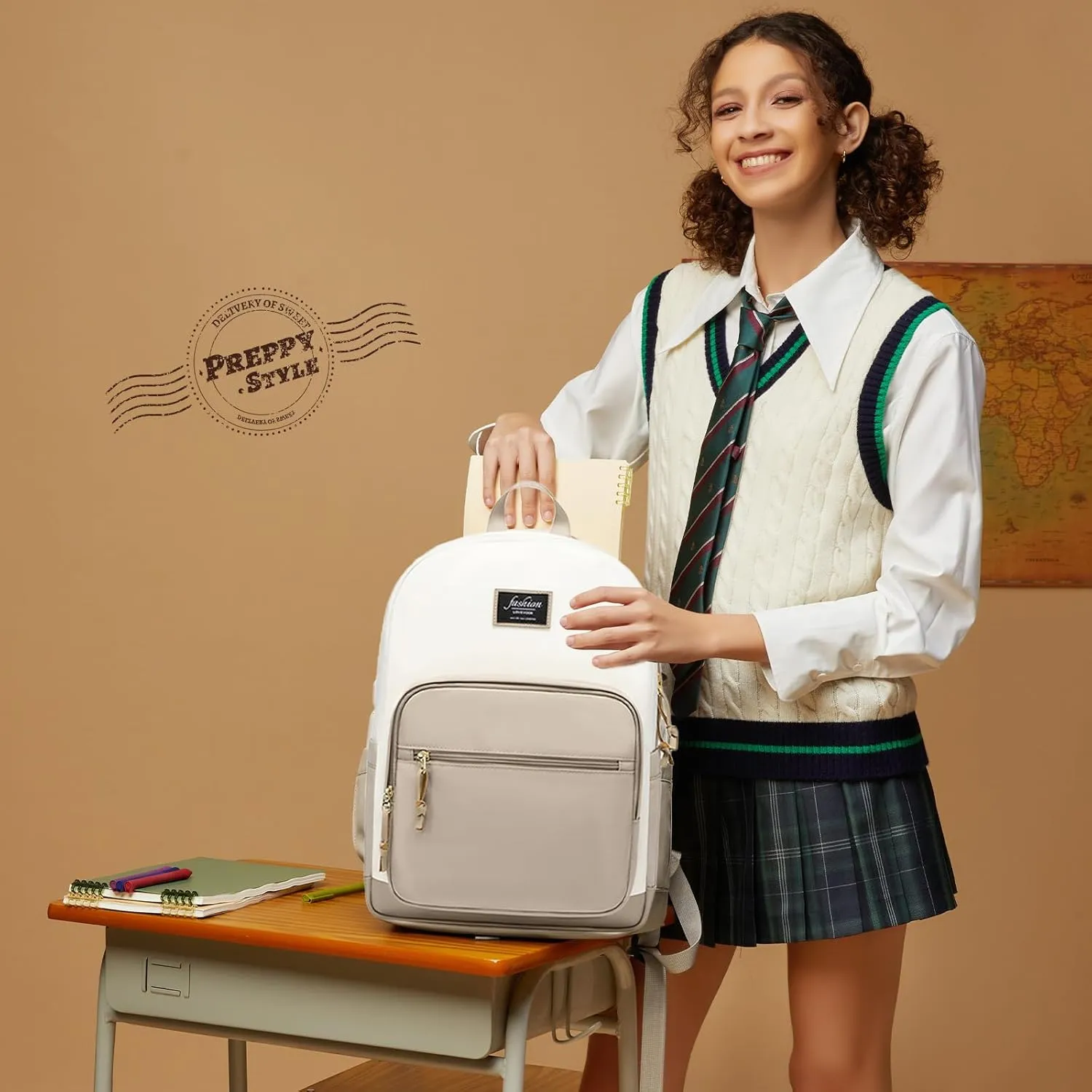 LOVEVOOK Classical School Backpack, Lightweight College Laptop Backpack, Water resistant Basic Bookbag Casual Daypack