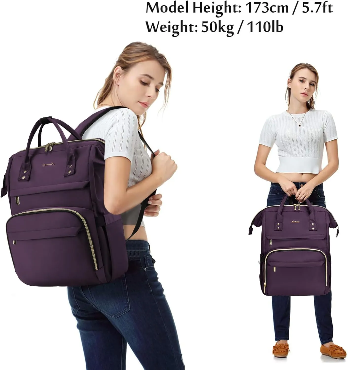 LOVEVOOK Travel Laptop Backpack, Water Resistant Nurse Backpack with Stethoscope Case, Durable Anti Theft College Computer Bag for Men & Women Fits 15.6