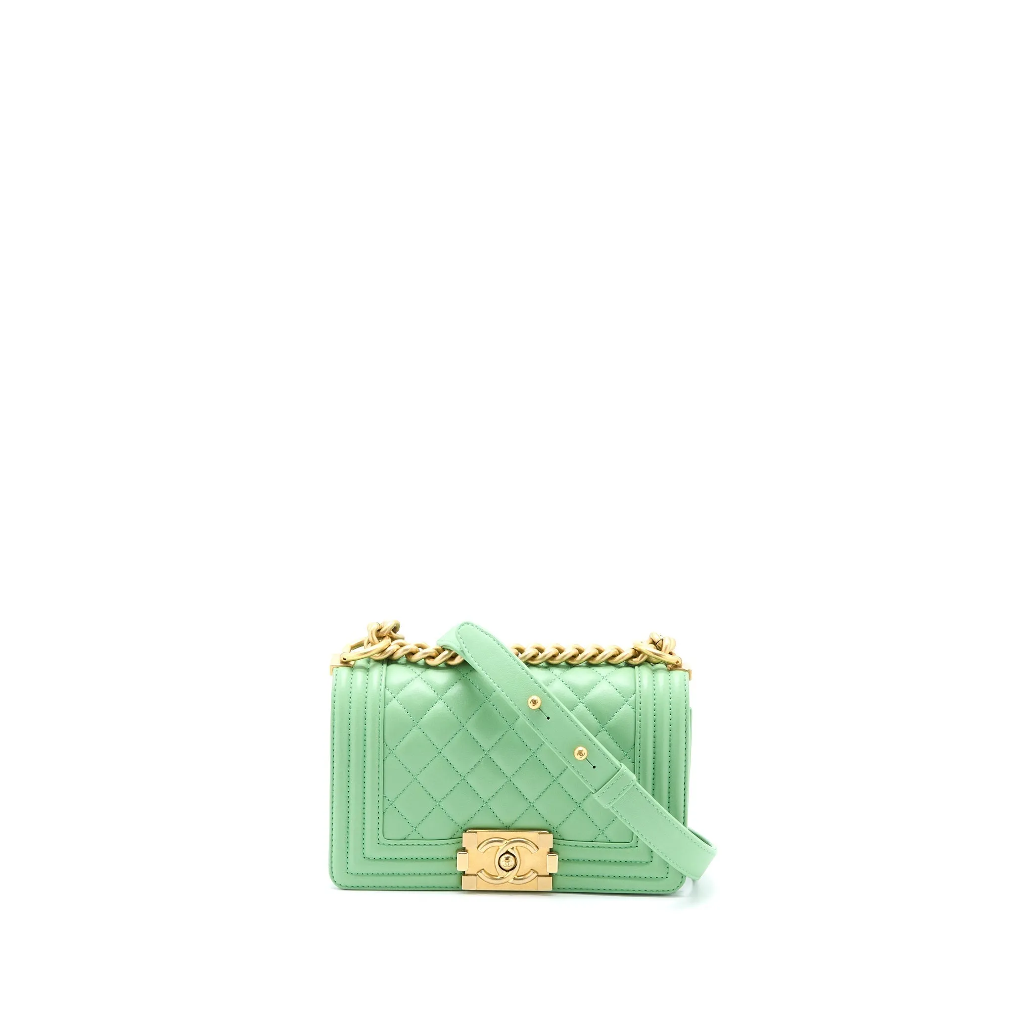 Loyal customers Boy Big-value deals Bag Chanel Calfskin Green Small