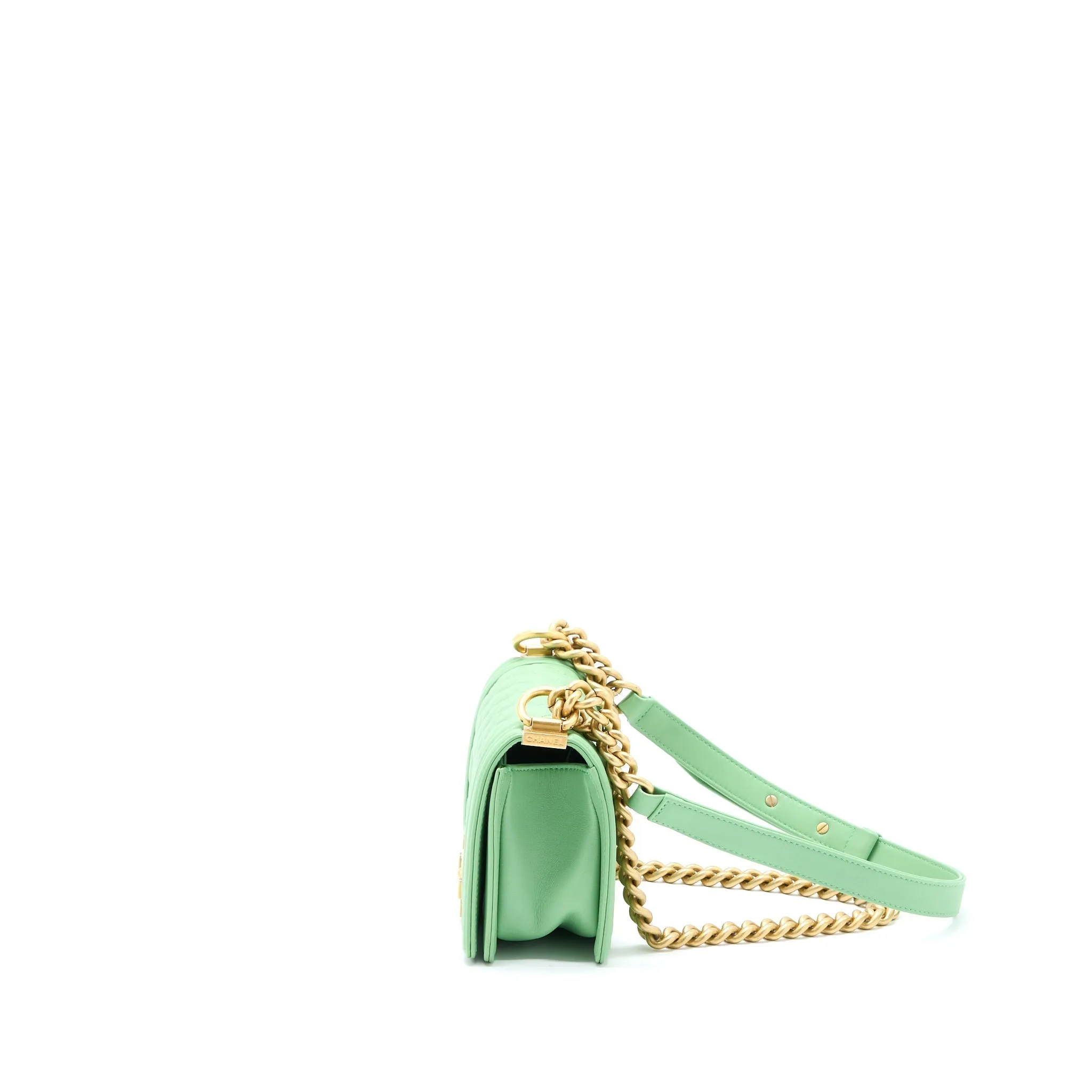 Loyal customers Boy Big-value deals Bag Chanel Calfskin Green Small