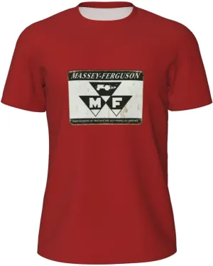 Lujzwop Flag of Massey Ferguson Tractors Men's Crew Neck T-Shirt, Dry Moisture Wicking, Breathable Mesh Short Sleeve