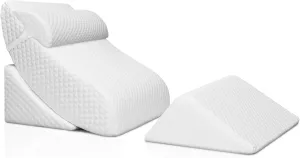 Lunix Replacement Cover for LX5 4pcs Wedge Pillow Set, Foam not Included - Air White