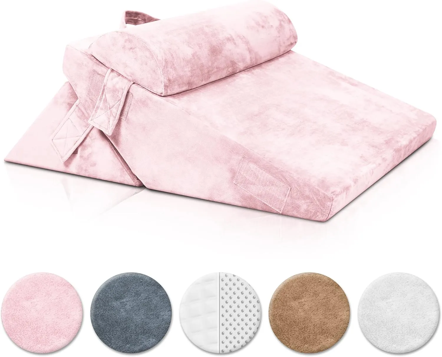 Lunix Replacement Cover for LX6 3pcs Wedge Pillow Set, Foam not Included - Pink Plush